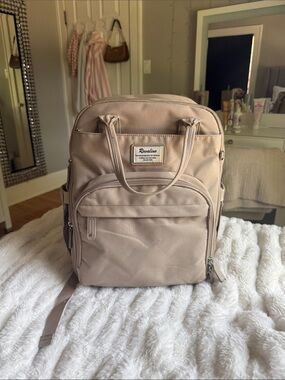 Ruvalino Beige Baby Diaper Backpack Bag